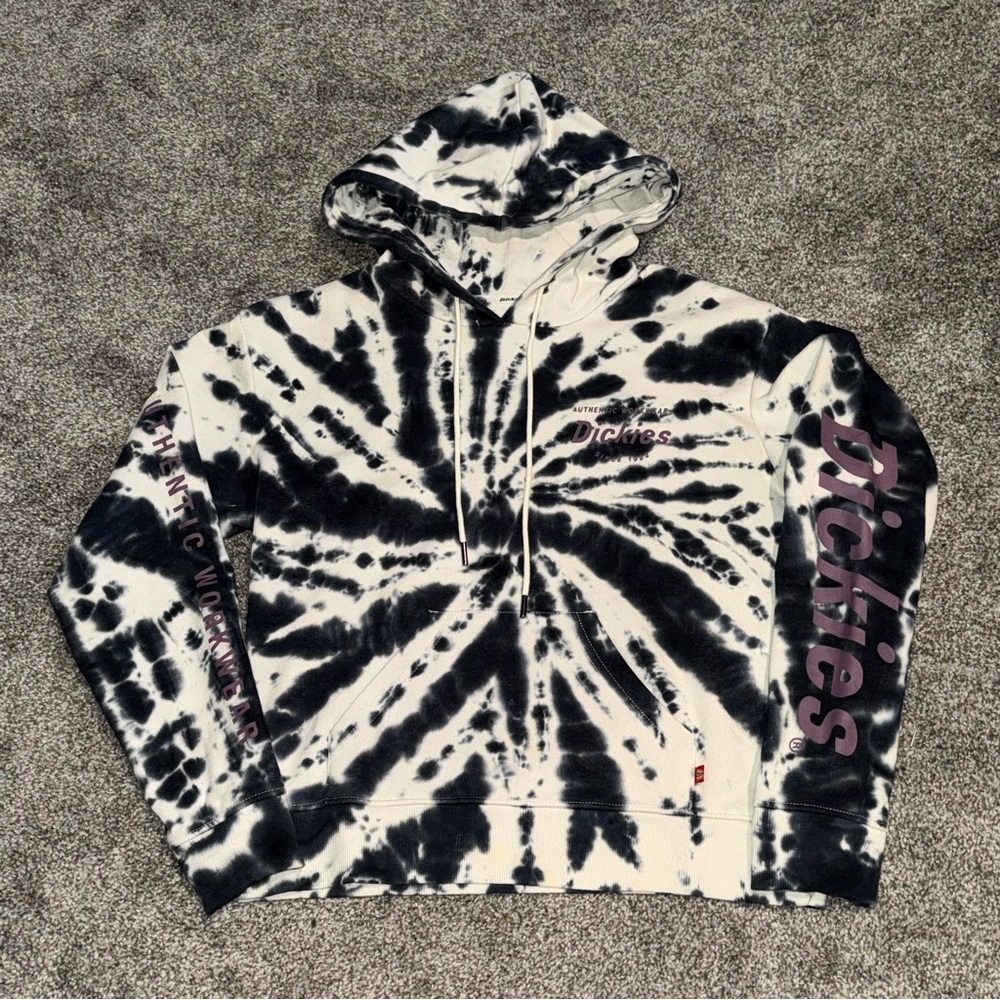Dickies Black and White Tie-Dye Hoodie